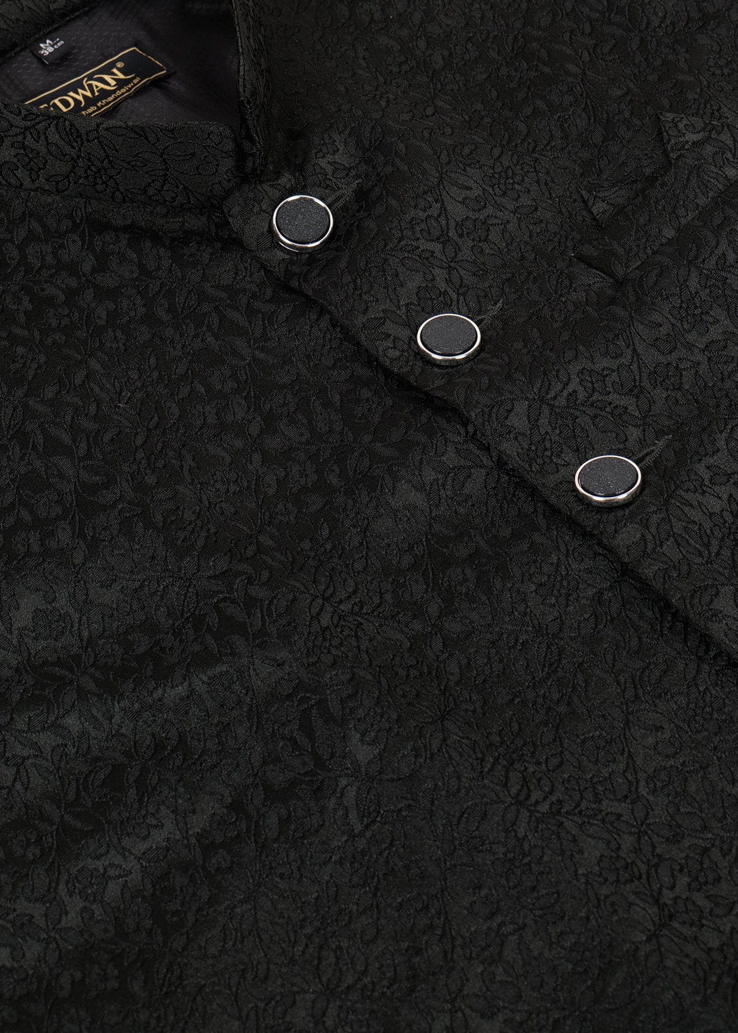 Dark Green Jacquard Nehru Jacket