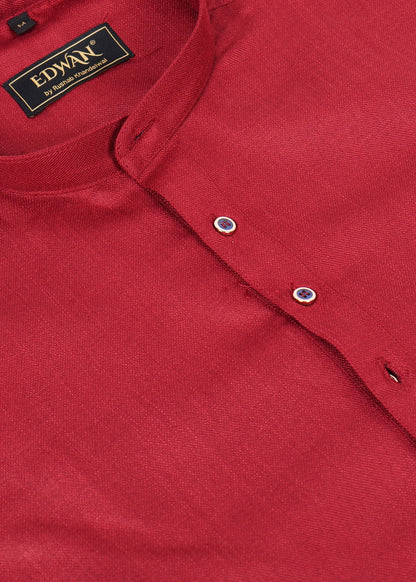Maroon Pure Cotton Kurta Set