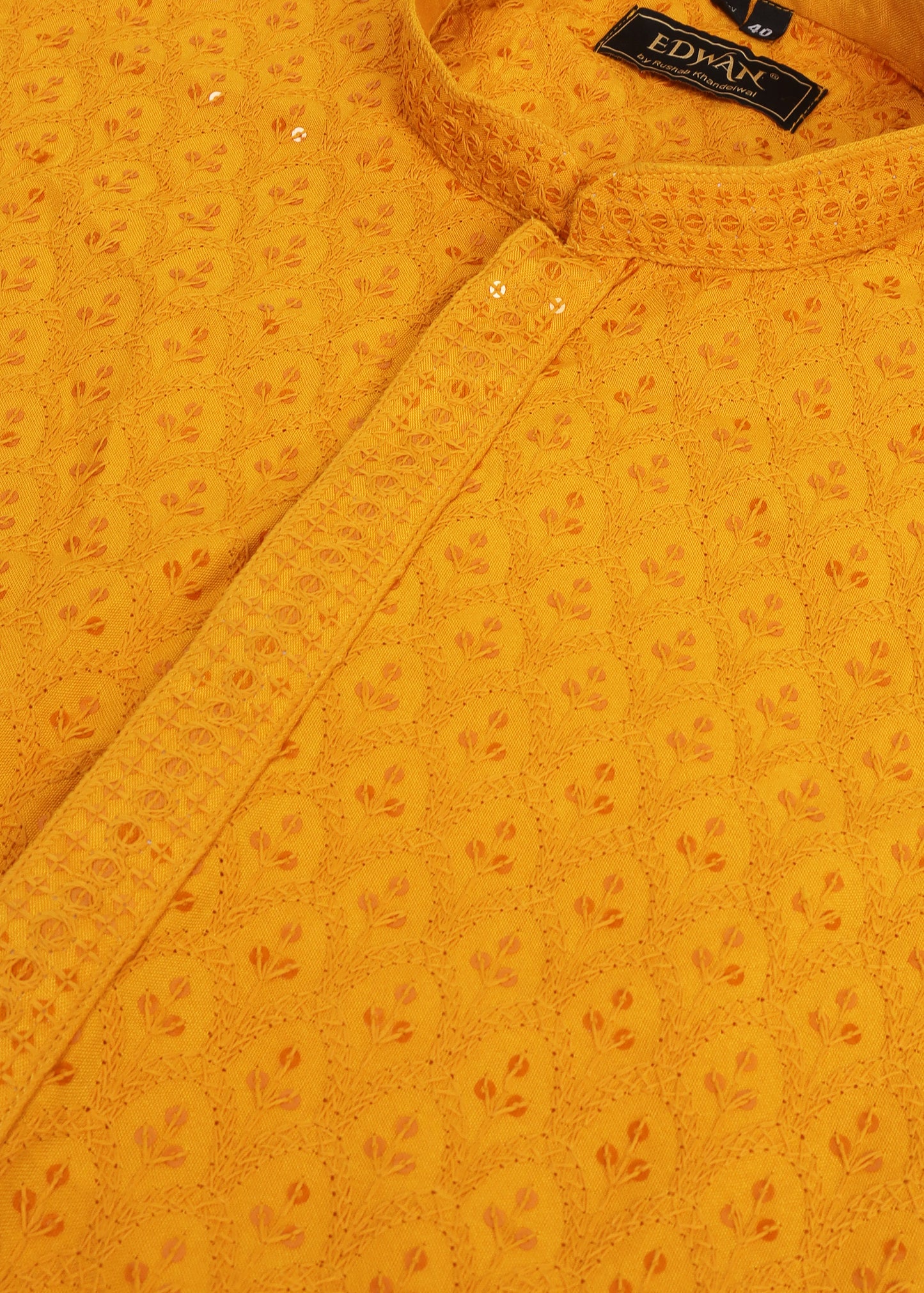 Mustard Sequence Kurta Set