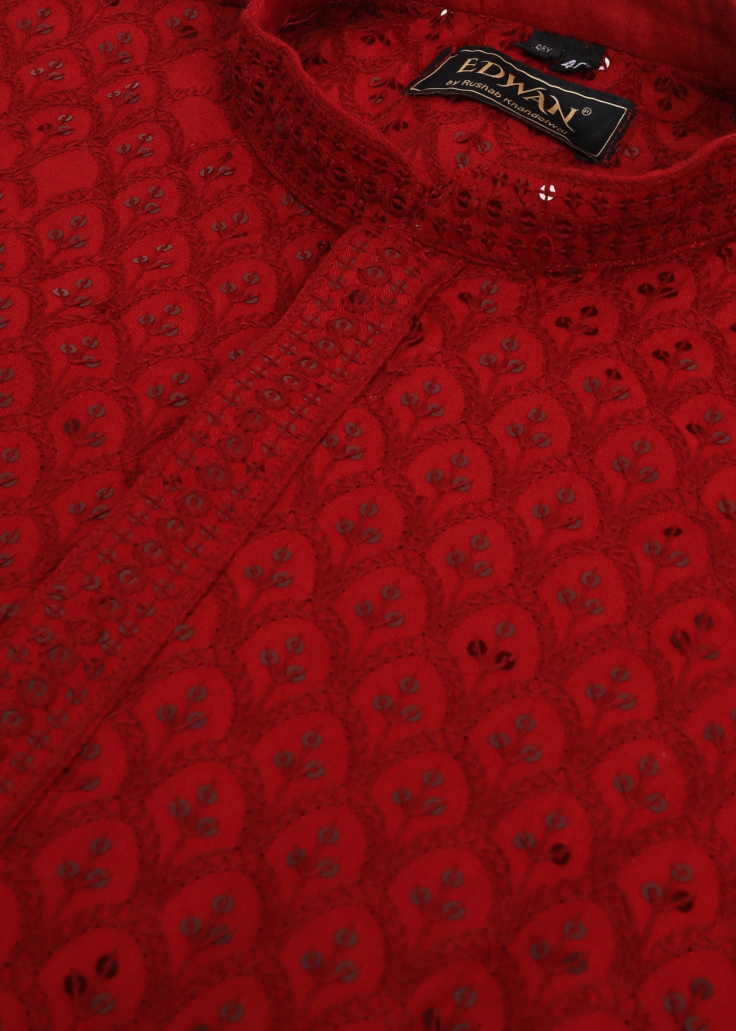 Red Sequence Kurta Set
