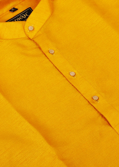 MUSTARD KURTA NEHRU JACKET SET