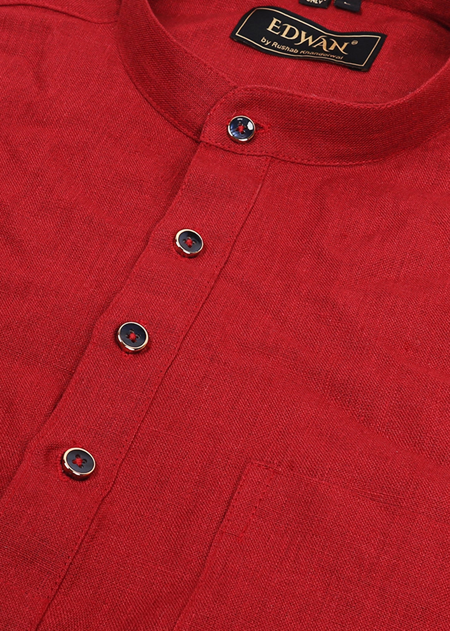 Maroon Linen Kurta