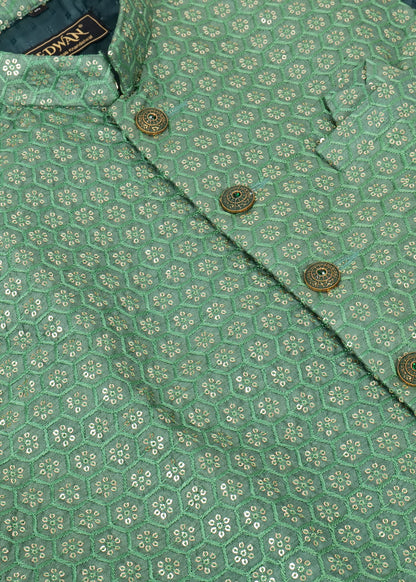 Sequence Green Nehru Jacket