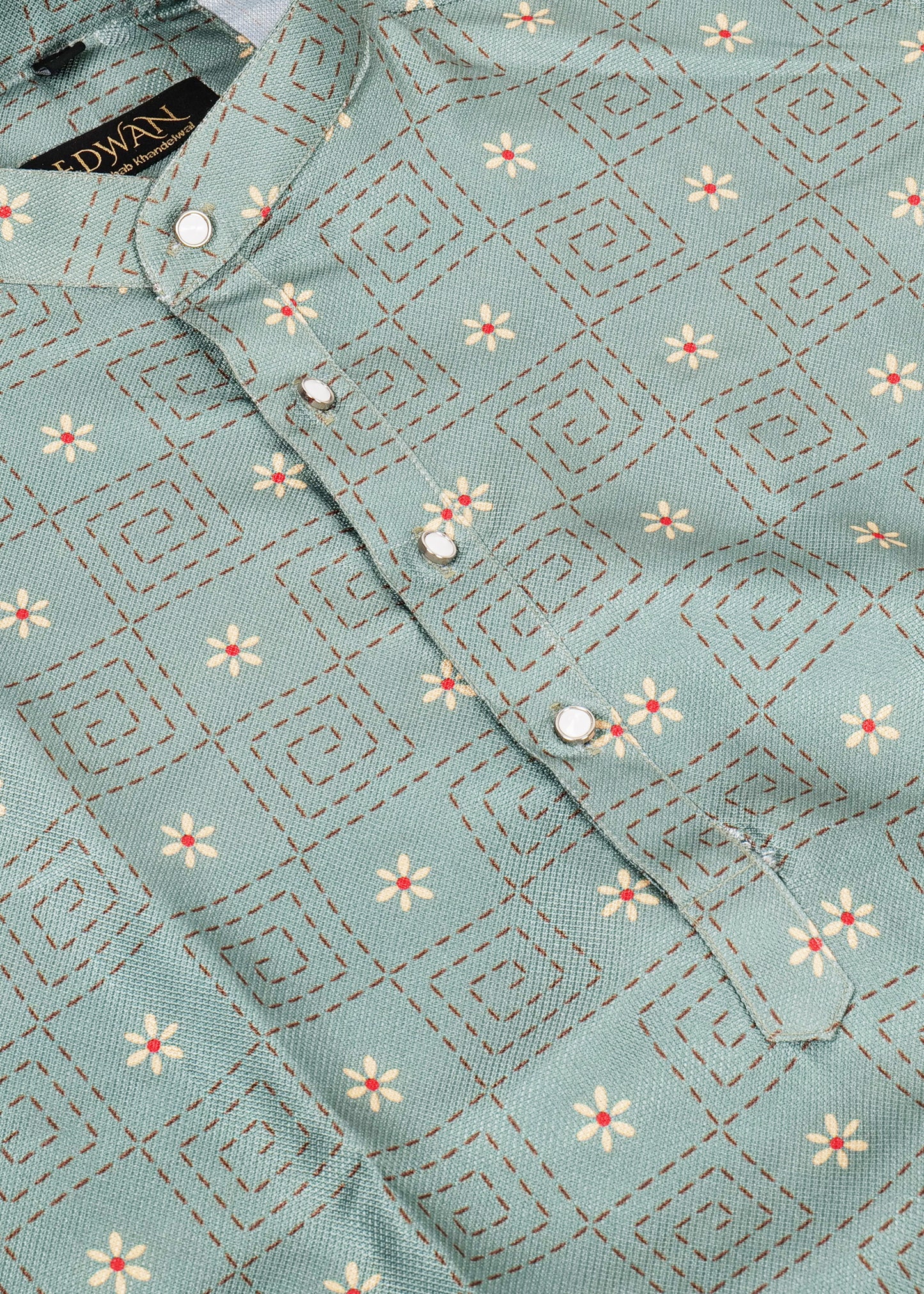Blue Printed Cotton Kurta Set