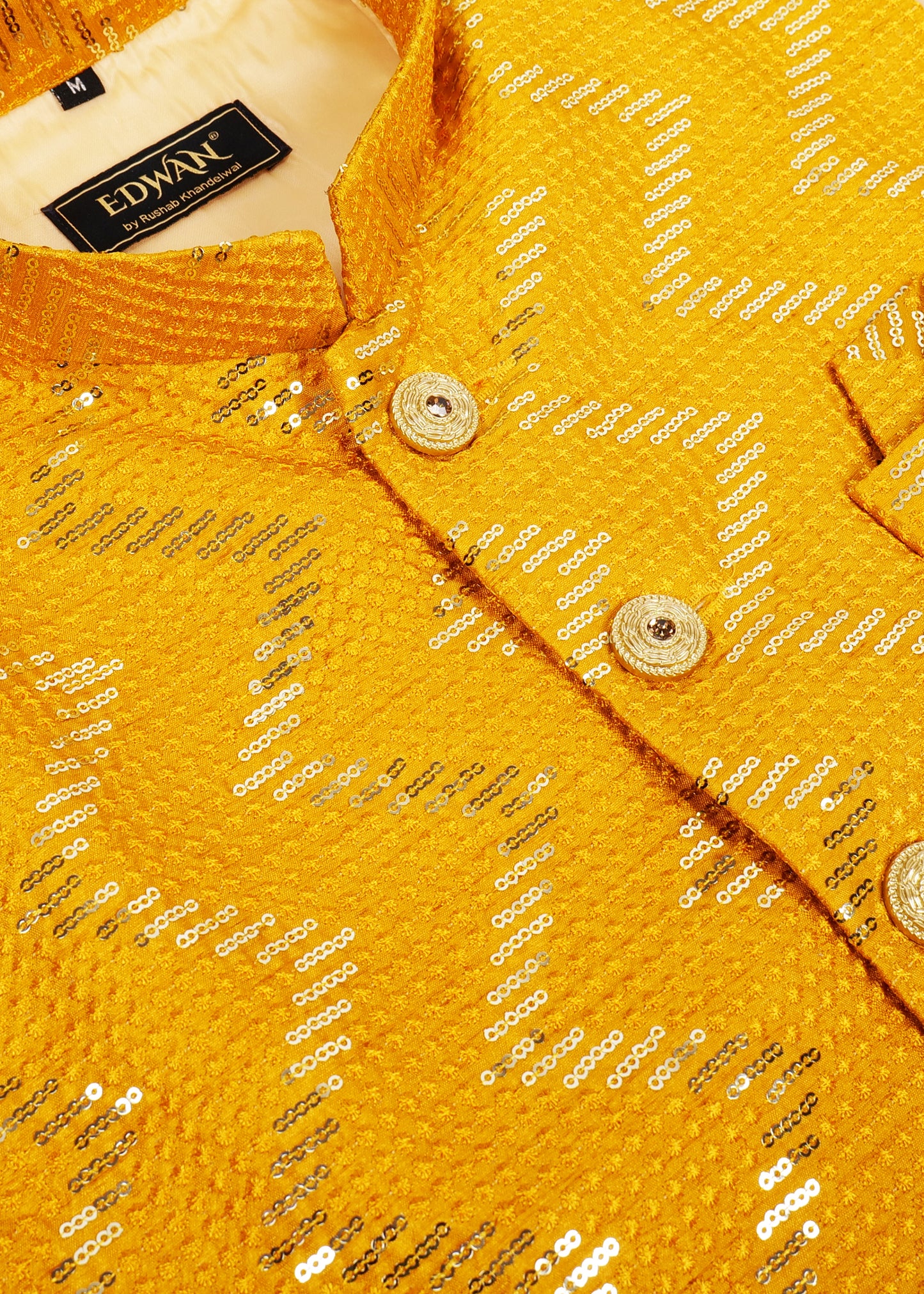 MUSTARD KURTA NEHRU JACKET SET